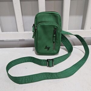 lug Small Green Crossbody Phone Bag with Front Zip Pocket